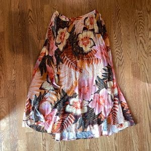 Free people tropical flower wrap skirt